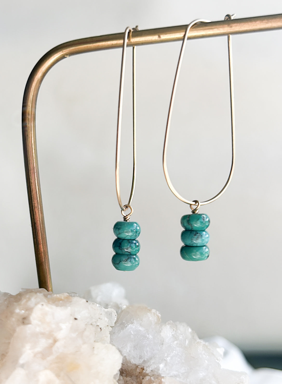 Turquoise Trinity Kidney Earrings